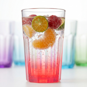 Greentainer 12-pack plastic water glasses in assorted ombre colours