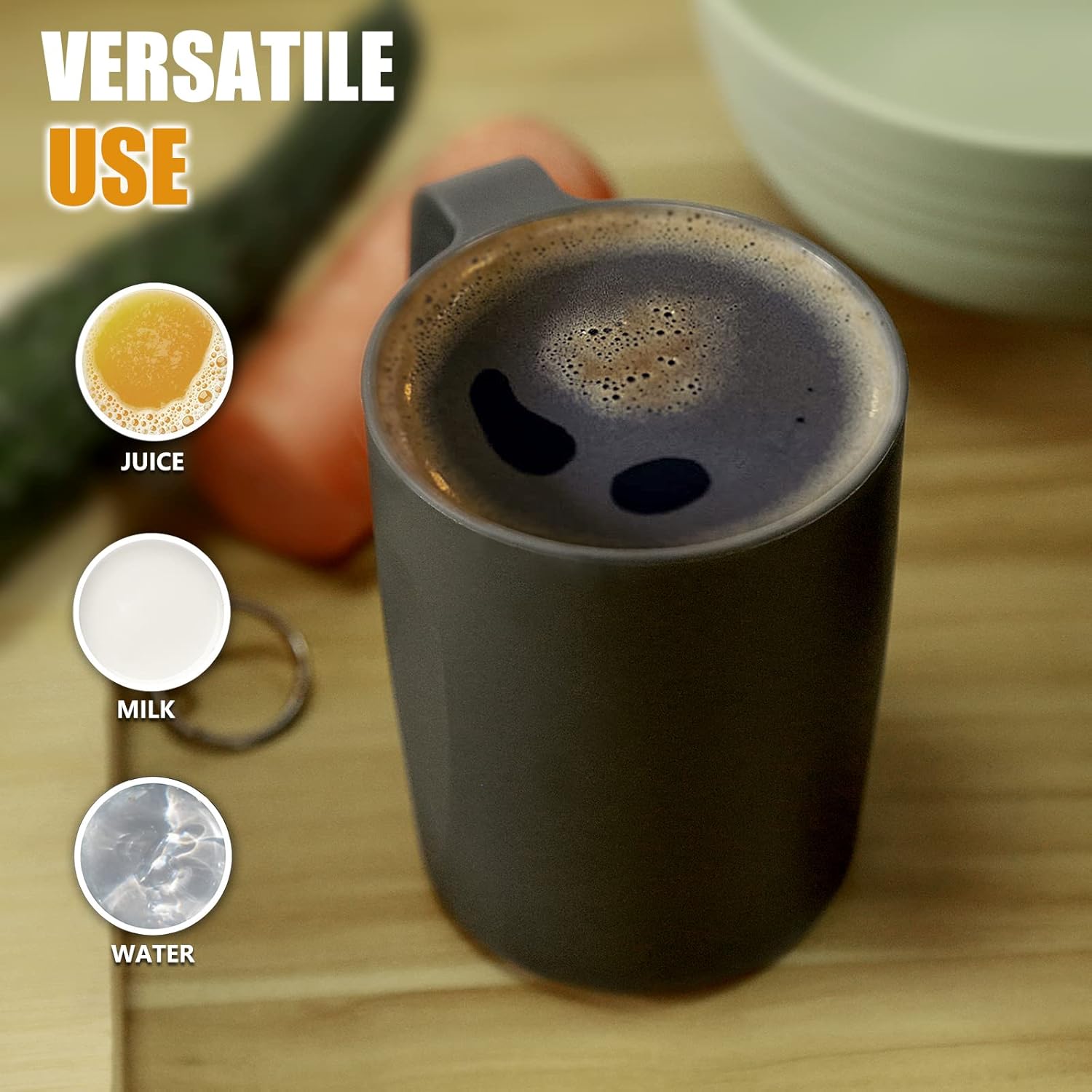 Coffee Mug with Handle, Set of 4, 450 ml Drinking Cups for Kitchen, Outdoor, Travel, RV, College Dorm Room Essential, Water Milk Tea Tumblers, Dishwasher and Microwave Safe,15 OZ, 4 Pcs,