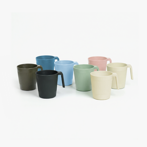 Greentainer 450ml plastic coffee mugs with handles, set of 8, in blush and light