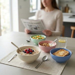 Greentainer lightweight plastic bowls for home and outdoor dining