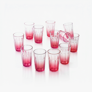 Greentainer plastic drinking water glasses set in red