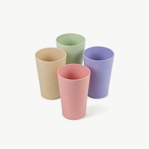 Greentainer 400ml unbreakable PP cups set of 4 in light colour