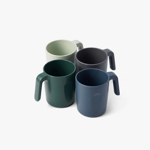 Greentainer 450ml plastic coffee mugs with handles, set of 4