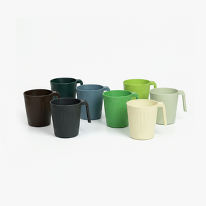 Greentainer 450ml plastic coffee mugs with handles, complete set of 8