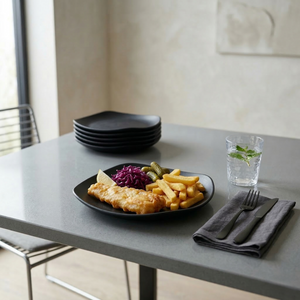 Greentainer plastic dinner plates for home, family and outdoor meals