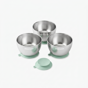 Greentainer stainless steel double-wall cups set in green
