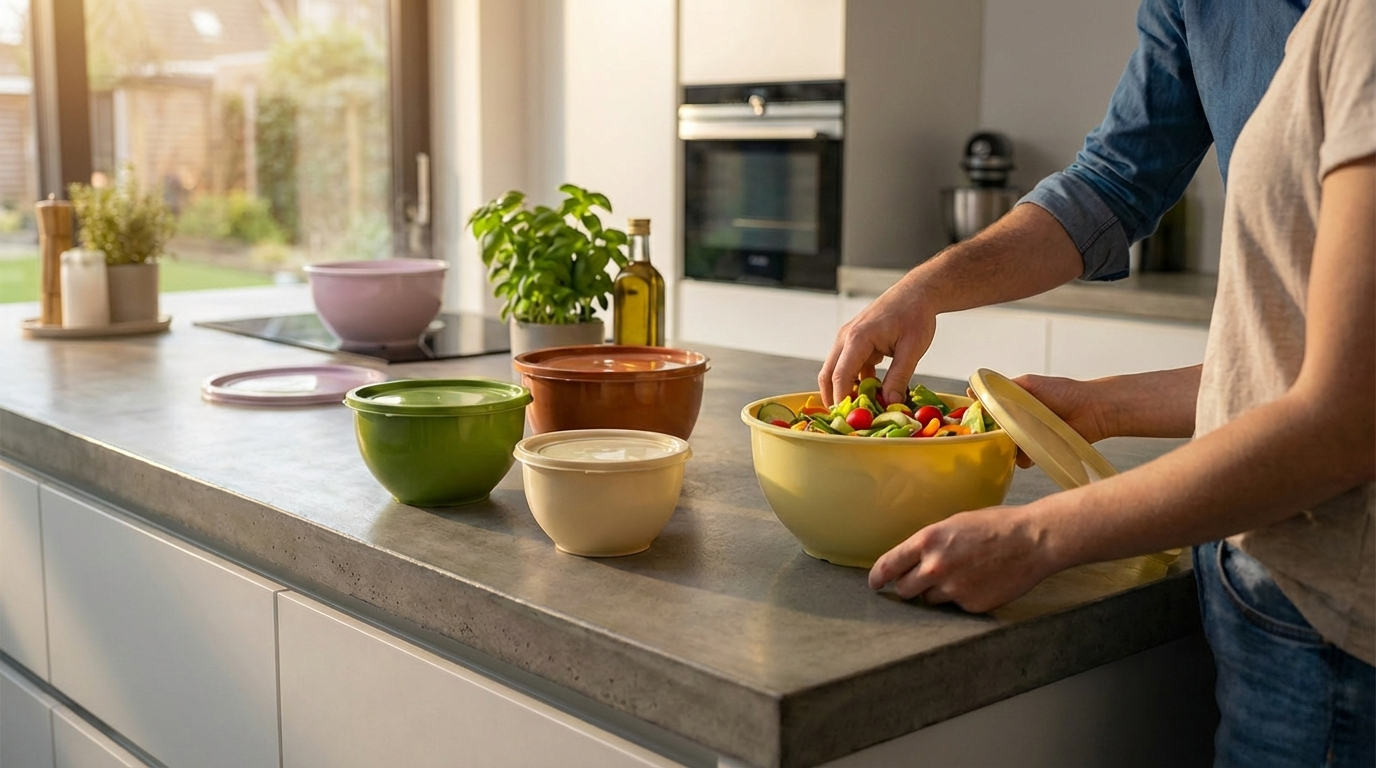 5 Piece Plastic Mixing Bowls With Lids | Greentainer EU