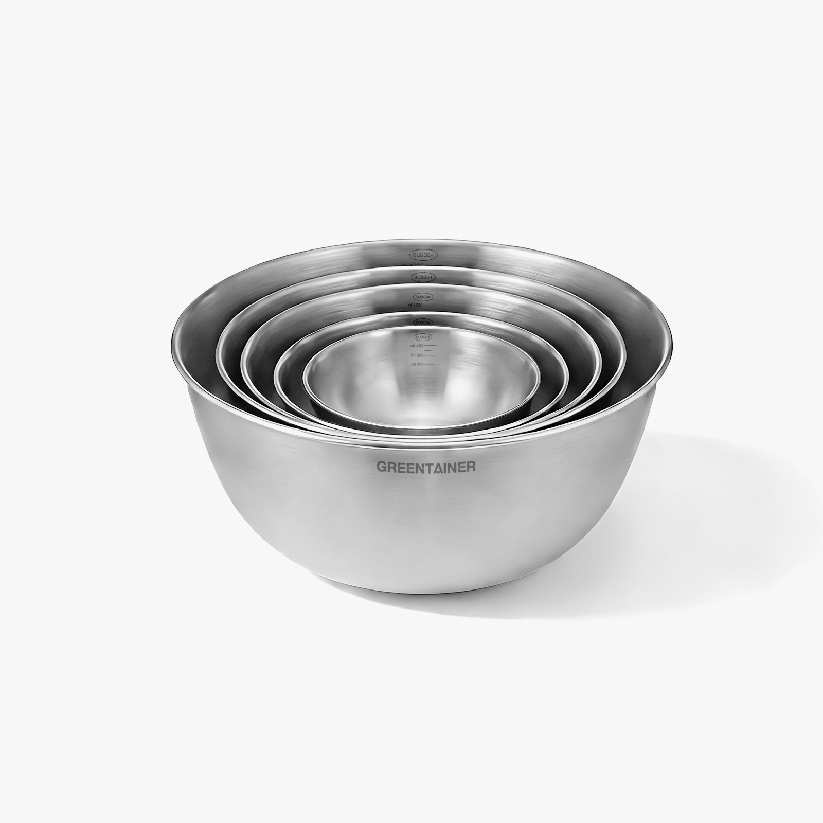 304 Stainless Steel Nesting Mixing Bowls | Greentainer EU
