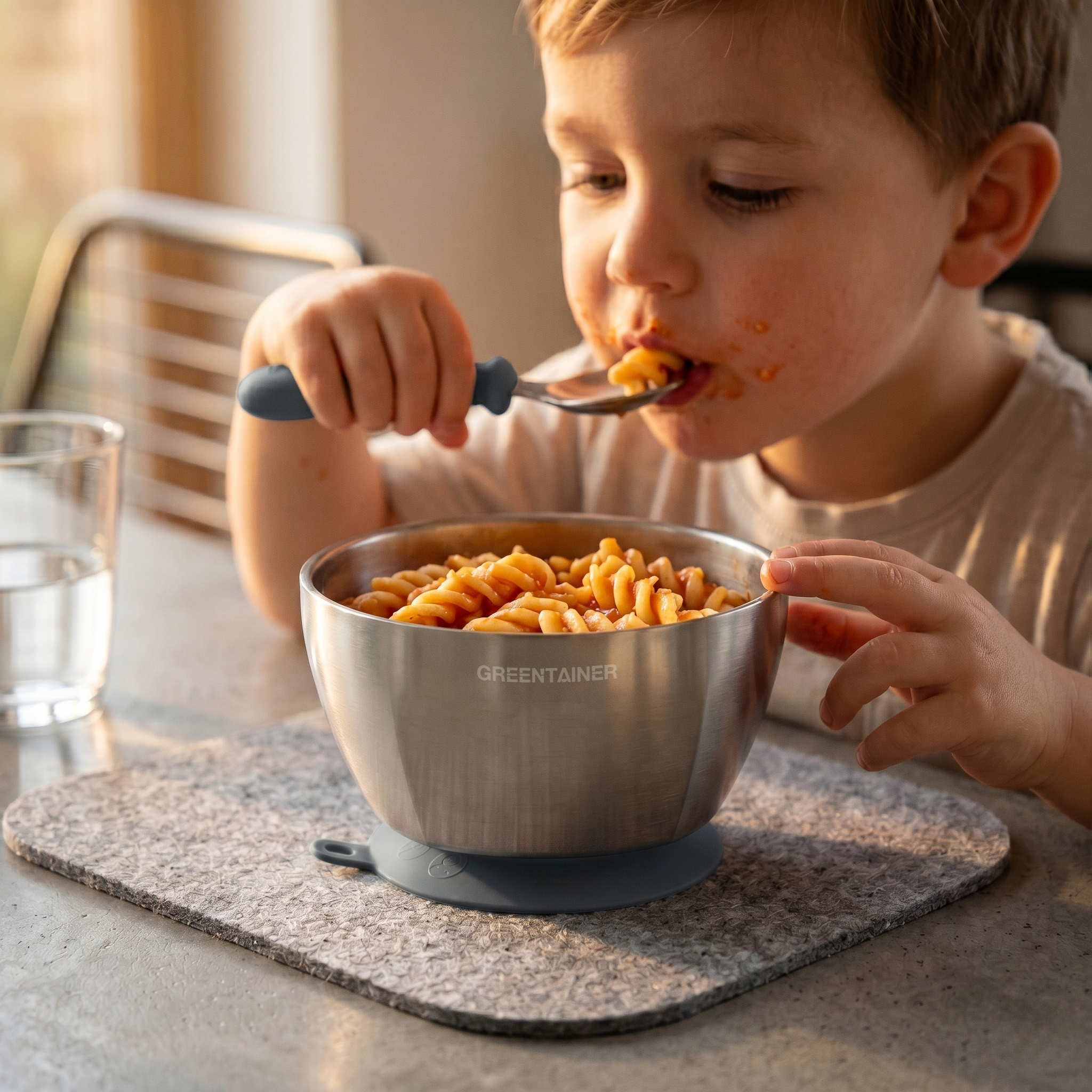 Greentainer 3-piece stainless steel bowl set with silicone base