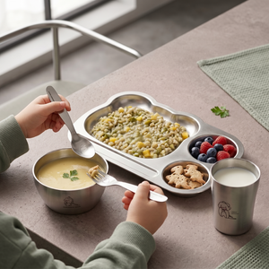 Greentainer kids tableware set, dishwasher safe and BPA free