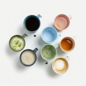 Greentainer coffee mugs with comfortable easy-grip handles, set of 8