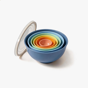 Greentainer 6-piece nesting mixing bowls with lids in light blue