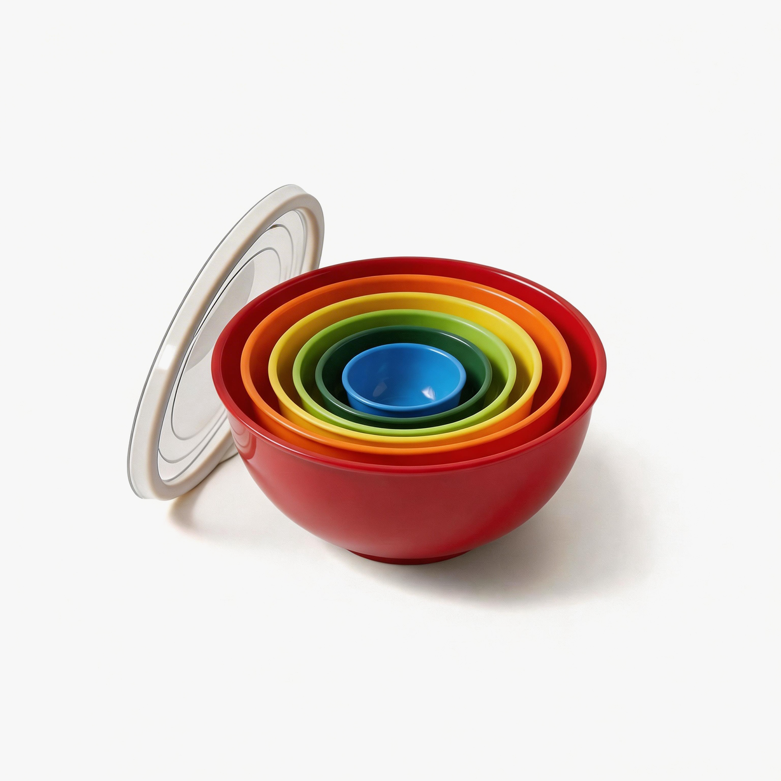 6 Piece Plastic Nesting Mixing Bowls With Lids | Greentainer EU