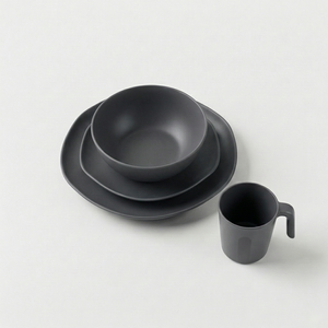 Greentainer lightweight 16-piece dinnerware set in grey