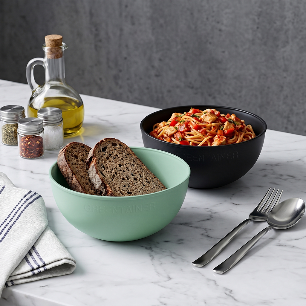 Greentainer plastic bowls for salad, noodles, soup and serving