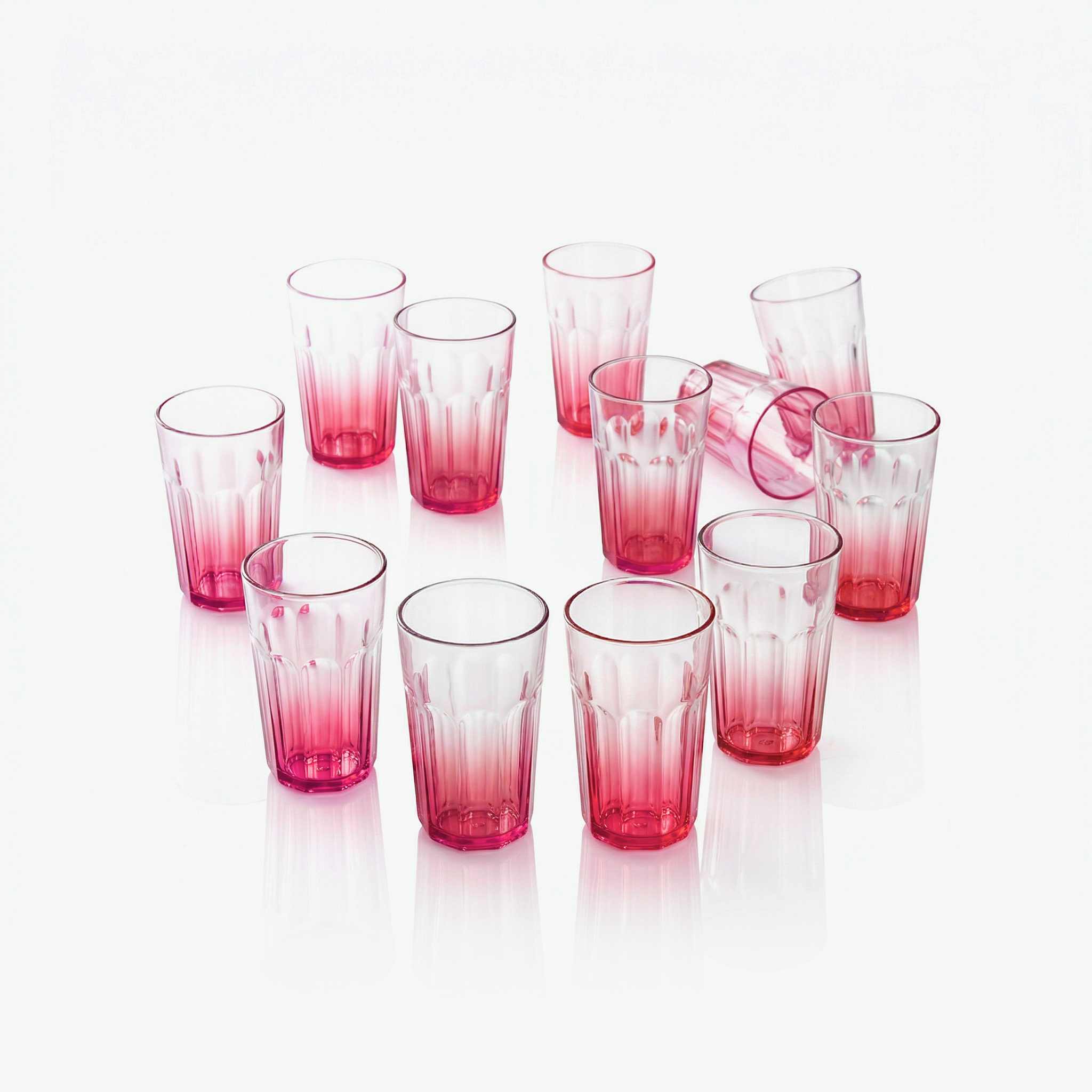 Greentainer plastic drinking water glasses set in red