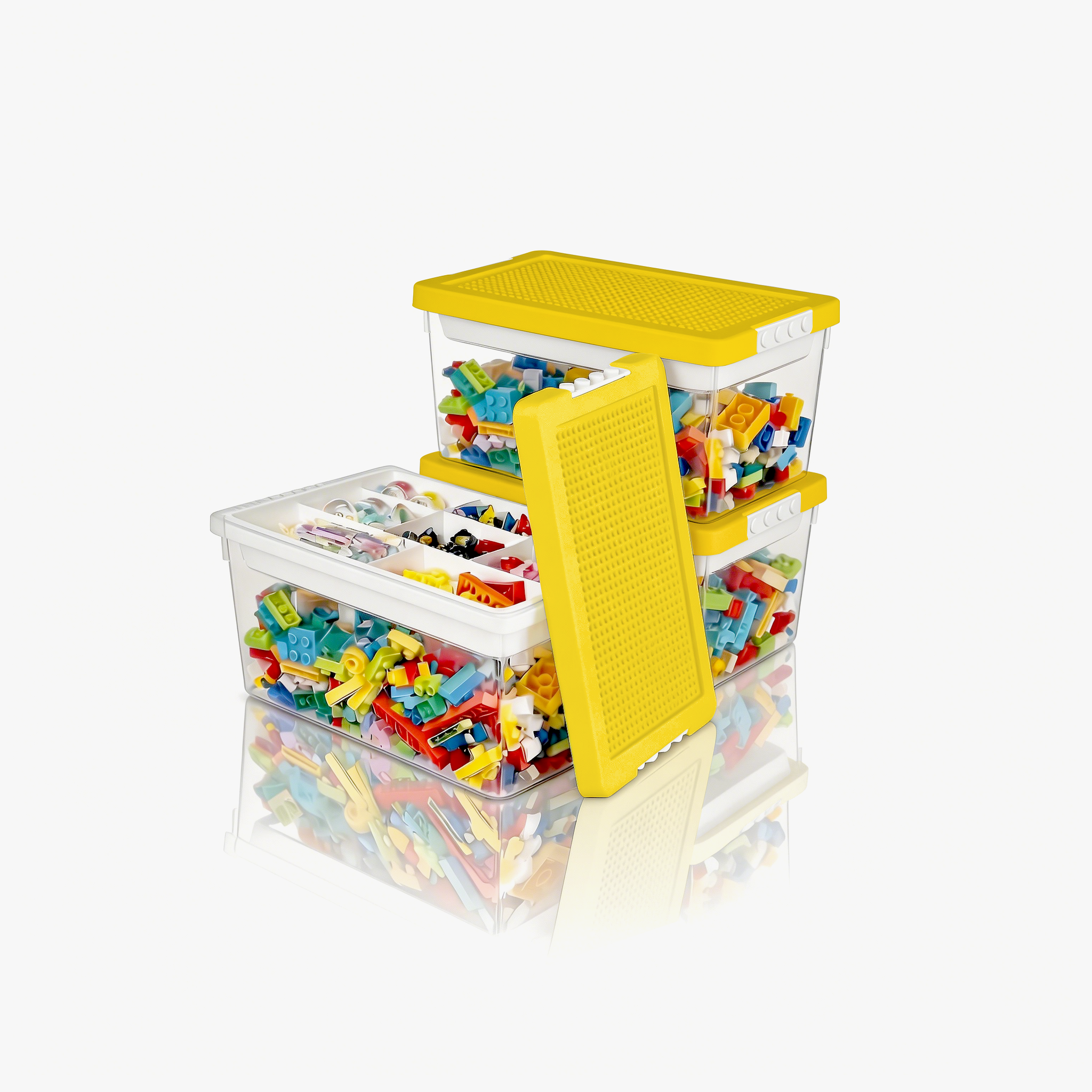 Greentainer toy organiser bin for building bricks and craft items