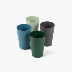 Greentainer 400ml shatter-resistant PP cups, set of 4, BPA-free, in dark