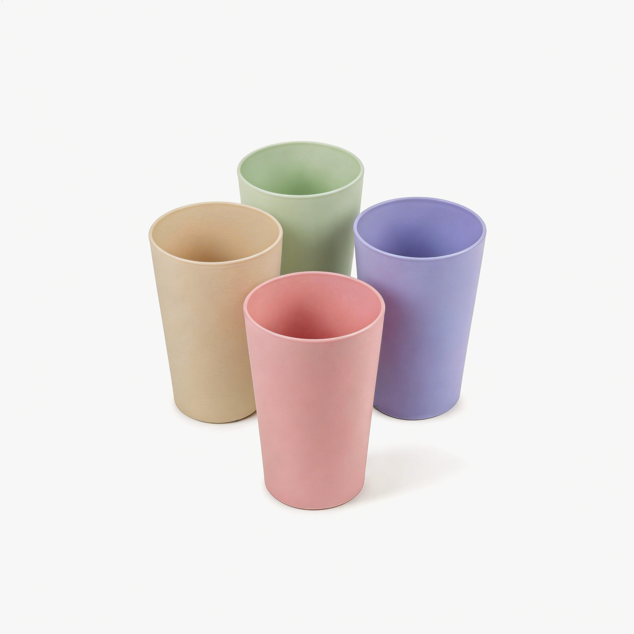 Greentainer 400ml unbreakable PP cups set of 4 in light colour