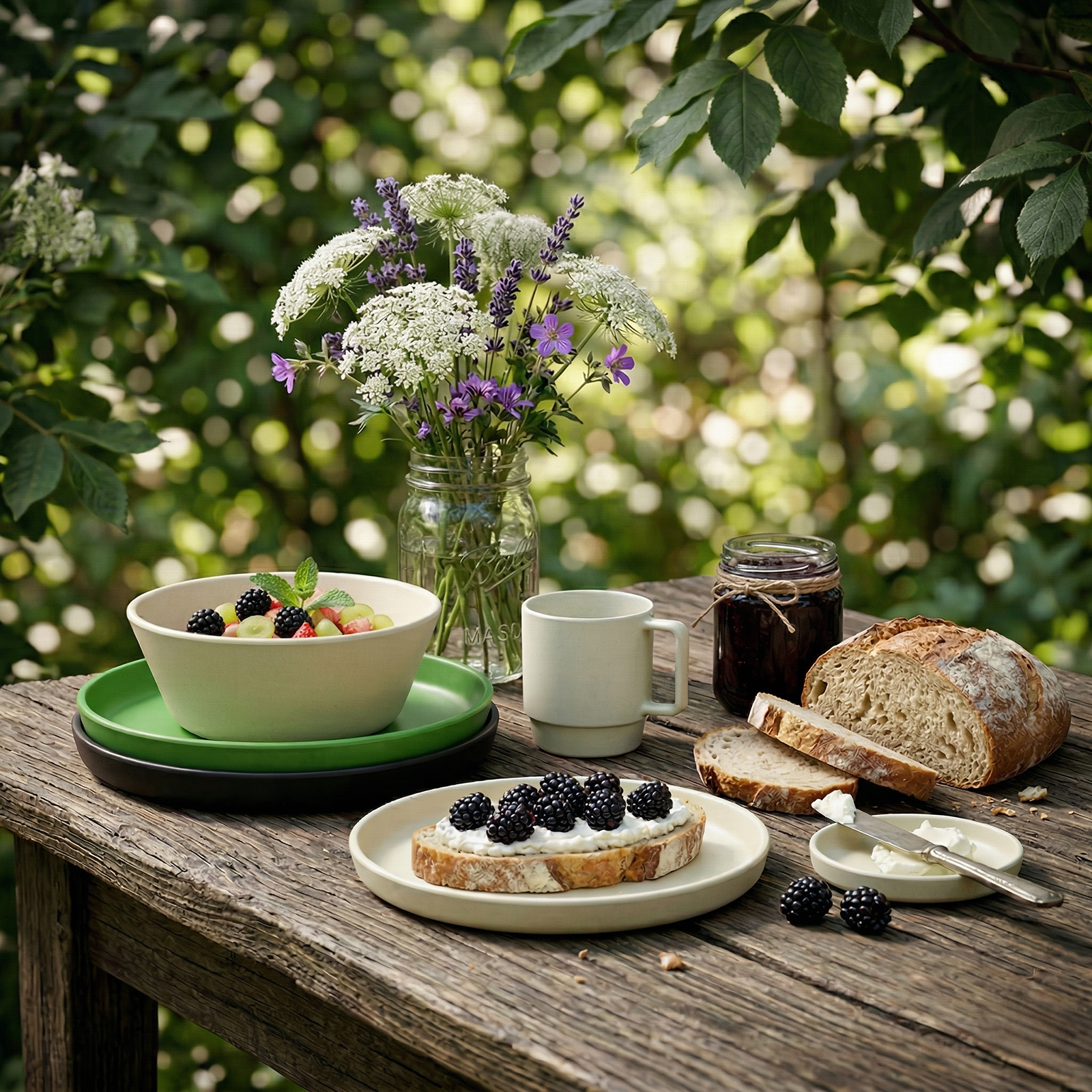 Greentainer shatter-resistant PP dinnerware set for home and outdoor dining