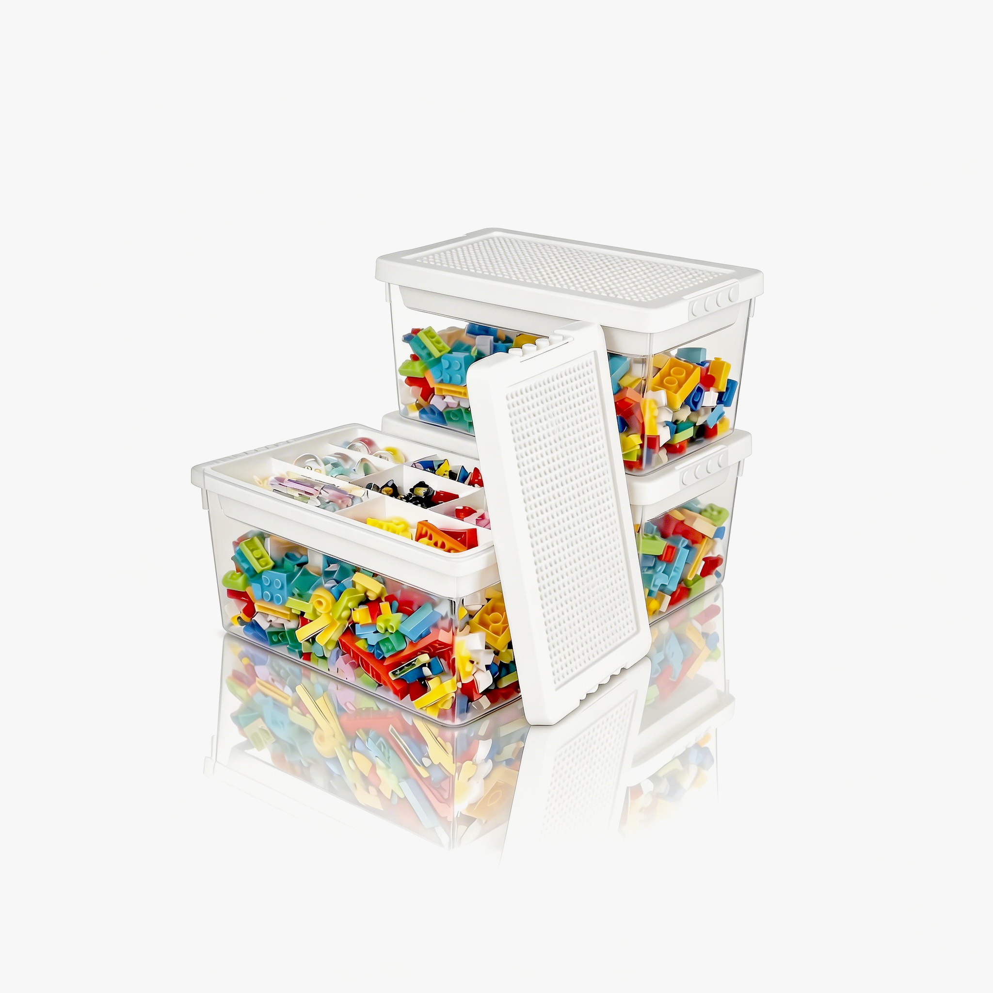 Greentainer toy storage box with removable organiser tray
