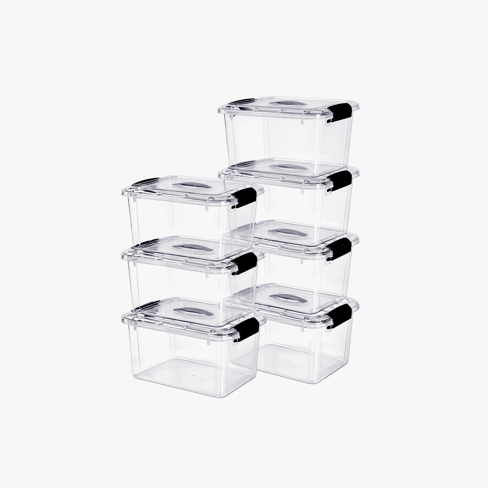 Greentainer stackable storage boxes with lids, 7-piece set