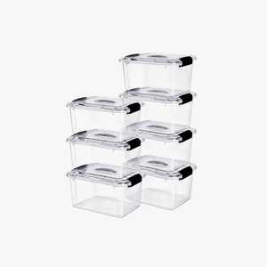 Greentainer stackable storage boxes with lids, 7-piece set