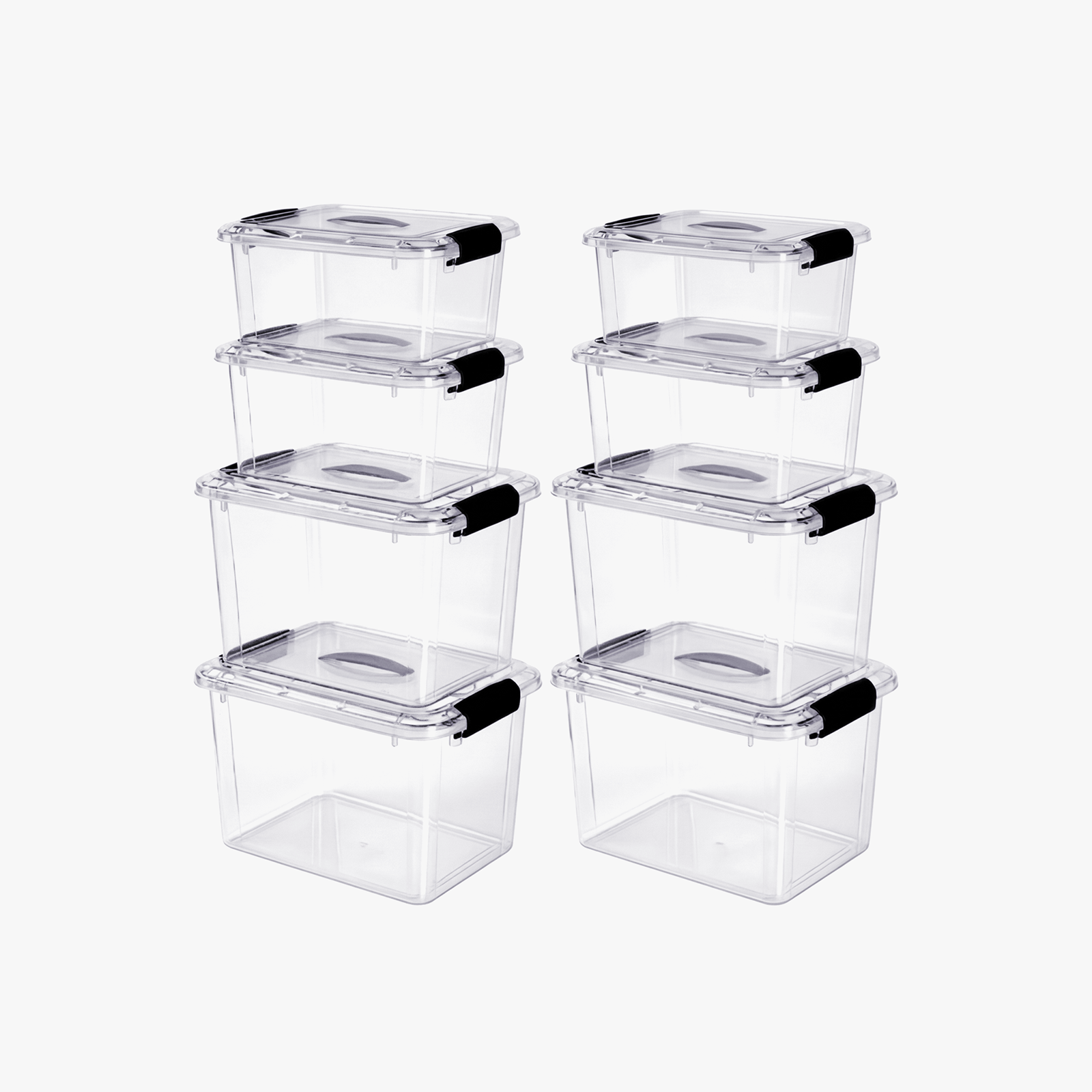 Greentainer stackable storage boxes with lids, 8-piece set