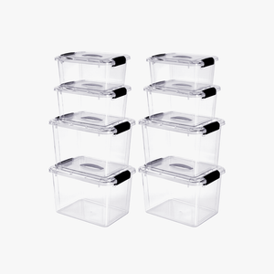 Greentainer stackable storage boxes with lids, 8-piece set