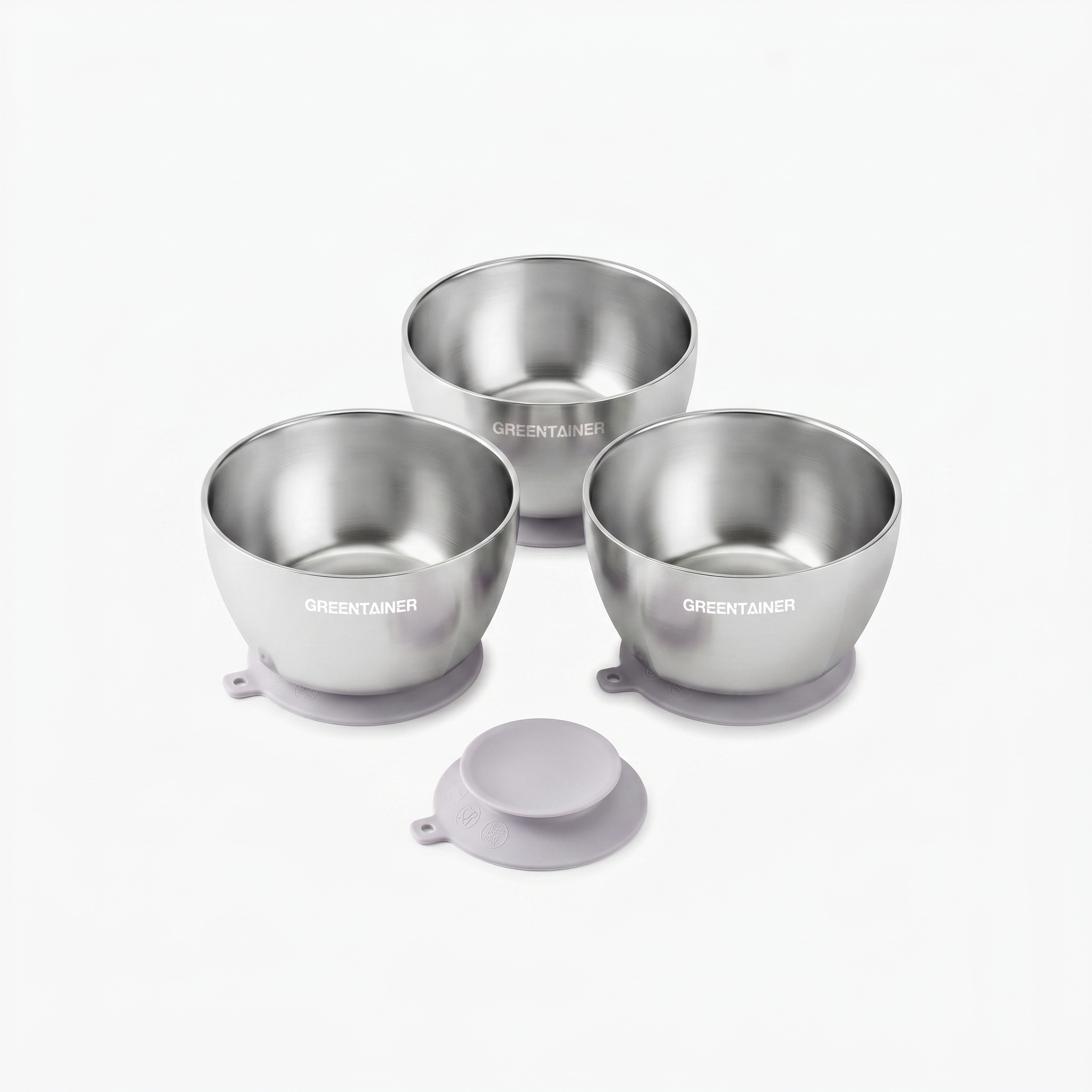 Greentainer stainless steel double-wall cups set in purple